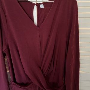 Burgundy one piece jumpsuit